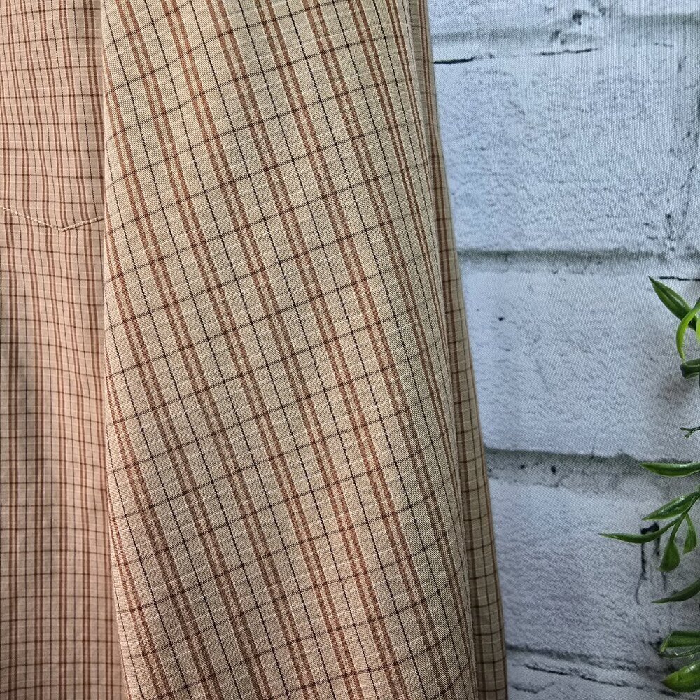 EDDIE BAUER RELAXED FIT WRINKLE RESISTANT LONG SLEEVE TAN PLAID SHIRT SIZE LARGE - Picture 8 of 8